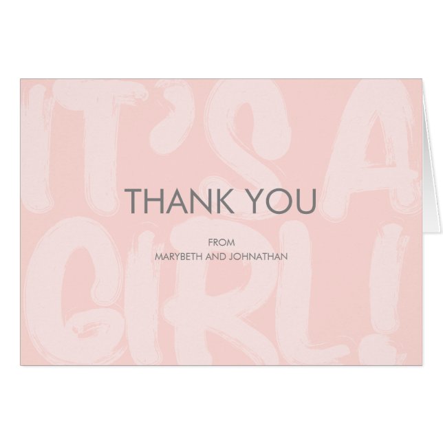 Graffiti roze Baby shower Hartelijk dank (Voorkant Horizontaal)