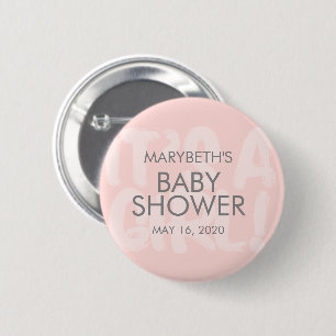 Graffiti roze Baby shower is een Button