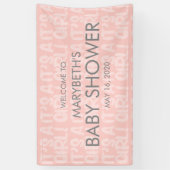 Graffiti roze Baby shower Welkomstbanner Spandoek (Verticaal)