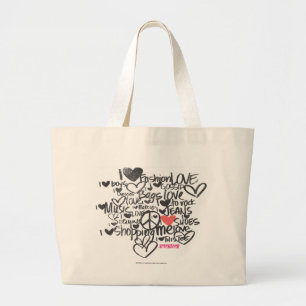 Graffiti roze grote tote bag