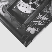 Graffiti Schedel aan de deur | Vet Zwart & Wit Urb Tissuepapier (Detail)