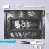 Graffiti Schedel aan de deur | Vet Zwart & Wit Urb Tissuepapier (Craft)