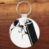 Graffiti-schrijver met spray kan stencil sleutelhanger (Voorkant)