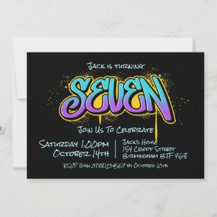 Graffiti Seven Invitation Kaart