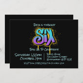 Graffiti Six Invitation Kaart (Voorkant / Achterkant)