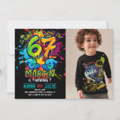 Graffiti Six Seven Kids Birthday Invitation (Devant)
