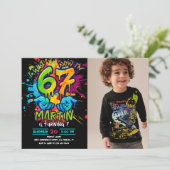 Graffiti Six Seven Kids Birthday Invitation (Debout devant)