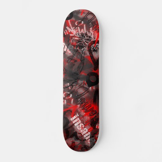 Graffiti Skateboard (rood/zwart) (Voorkant)