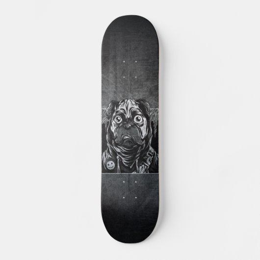 graffiti skateboards pug grunge zwart-wit (Voorkant)