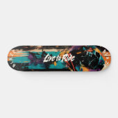 Graffiti Skull Pop Art - Bold Live to Ride Motto Skateboard (Horizontaal)