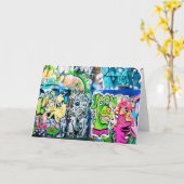 Graffiti Southbank - Carte de voeux Londres (Fleur jaune)