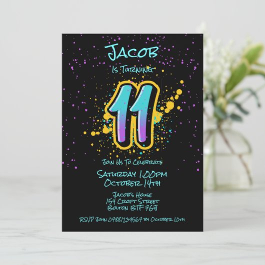 Graffiti Splatz Age Onze Invitation (Debout devant)