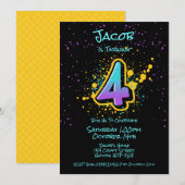 Graffiti Splatz Âge Quatre Invitation (Devant / Derrière)