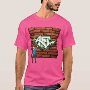 Graffiti spray verf dans kan kunst 80's baby party t-shirt