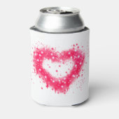 Graffiti spray verf roze mousserend hartontwerp blikjeskoeler (Blikje Achterkant)