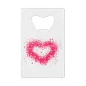 Graffiti spray verf roze mousserend hartontwerp kredietkaart flessenopener (Voorkant)