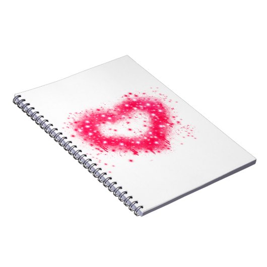 Graffiti spray verf roze mousserend hartontwerp notitieboek (Rechterzijde)