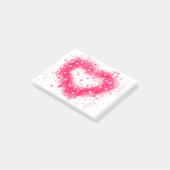 Graffiti spray verf roze mousserend hartontwerp post-it® notes (Schuin)