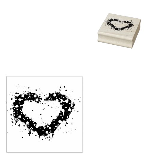 Graffiti spray verf roze mousserend hartontwerp 	rubberstempel (Gestempeld)