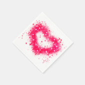 Graffiti spray verf roze mousserend hartontwerp servet (Hoek)