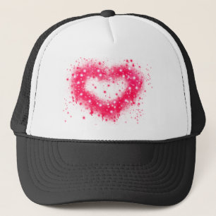 Graffiti spray verf roze mousserend hartontwerp trucker pet