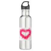 Graffiti spray verf roze mousserend hartontwerp waterfles  (Voorkant)