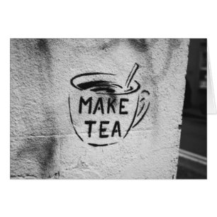 graffiti stencil kunst " make tea " slogan kaart