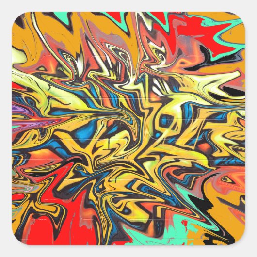 Graffiti-sticker Vierkante Sticker (Voorkant)