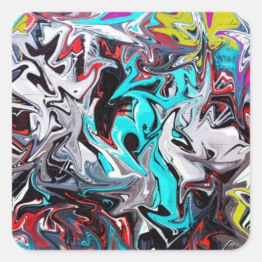 Graffiti-sticker Vierkante Sticker (Voorkant)
