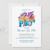 Graffiti Stijl 3 kleur Huis Warming Party Kaart (Voorkant)