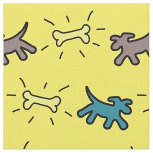graffiti-stijl Blauwe hond Bone Y verbinding Stof