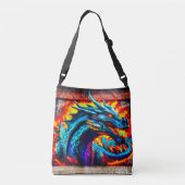 Graffiti-stijl drakenontwerp crossbody tas (Achterkant)