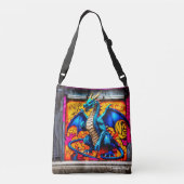 Graffiti-stijl drakenontwerp crossbody tas (Achterkant)