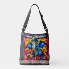 Graffiti-stijl drakenontwerp crossbody tas