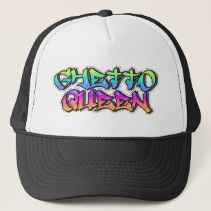 Graffiti stijl Ghetto Queen 2 Trucker Pet