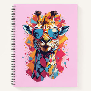 Graffiti stijl Giraffe Portret-58567 Notitieboek