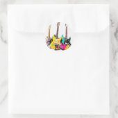 Graffiti stijl gitaren met muzieknoten ronde sticker (Tas)