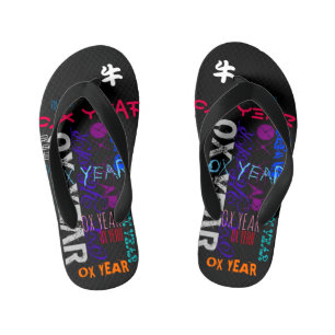 Graffiti-stijl Herhalend Ox 2021 Toddler FF Kinder Teenslippers