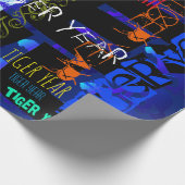 Graffiti-stijl Herhalend Tijger 2022 WP Cadeaupapier (Hoek)