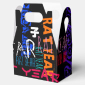 Graffiti stijl Herhalende Rat Jaar 2020 Gable FB Bedankdoosjes (Geopend)