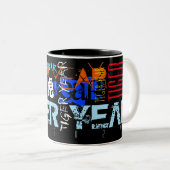 Graffiti stijl Herhalende Tijger Jaar 2022 Mok (Voorkant rechts)