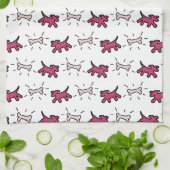 Graffiti-stijl Honden en Botten Witte handdoek 1 (Gevouwen)