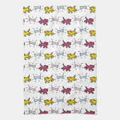 Graffiti-stijl Honden en Botten Witte handdoek 6 (Verticaal)