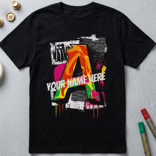  Graffiti stijl letter "A" Graphic T-shirt