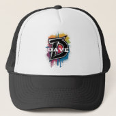 Graffiti stijl letter "D" monogrammed Trucker Pet (Voorkant)