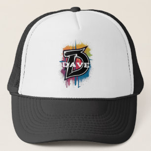 Graffiti stijl letter "D" monogrammed  Trucker Pet
