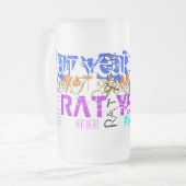 Graffiti-stijl Rat Chinees jaar Zodiac Glass Mok (Voorkant links)