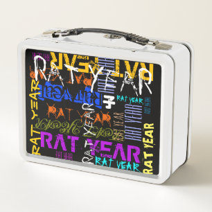 Graffiti stijl Rat Chinees Jaar Zodiac Lunch Box