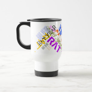 Graffiti stijl Rat Chinees Jaar Zodiac Travel Mug Reisbeker