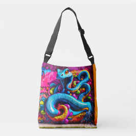 Graffiti stijl slangenontwerp crossbody tas
